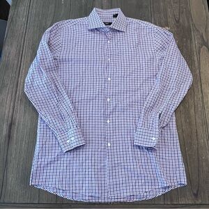 Hugo Boss Sharp Fit Long Sleeve Button Down Short Mens size 16 1/2 32/33
